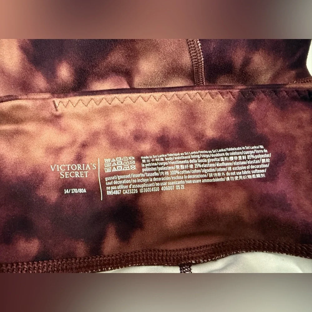 Victoria's Secret Women's Brown Tie Dye High Waist Leggings Size 14 - Picture 6 of 10